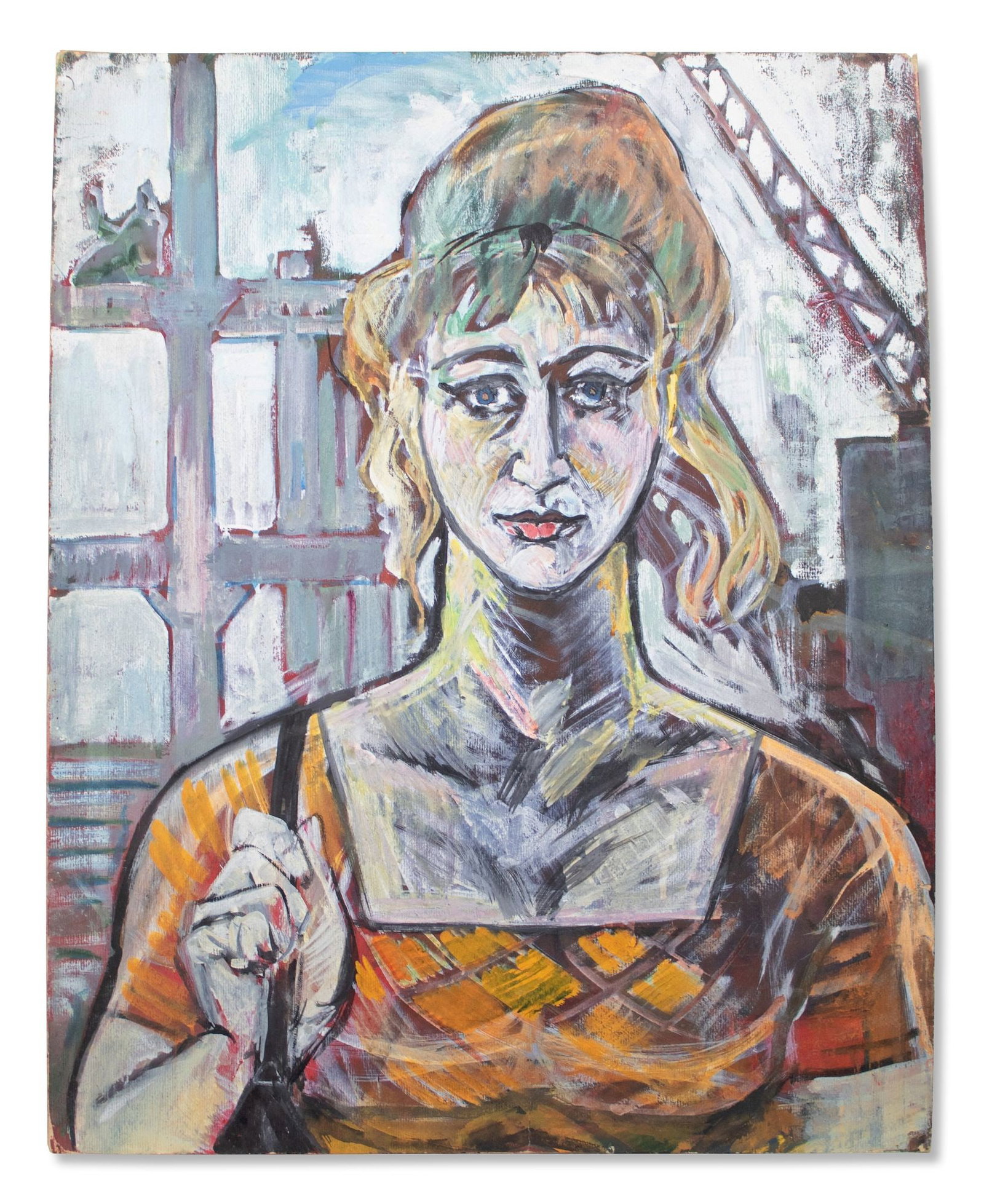 Bogdanov Vadim (Ukrainian artist), "Portrait of a female student/Juicy apples", oil on cardboard (1 of 3)