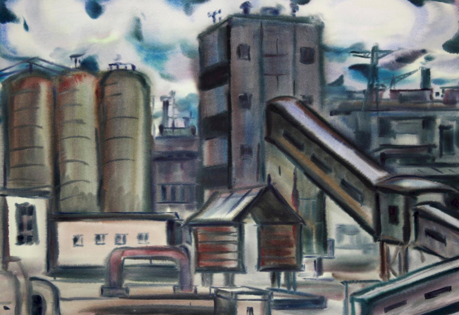 Kirilkov Valentin (Ukrainian artist), "Krivorozhstal" series", watercolor on paper: ARTIST: Kirilkov Valentin Feodosievich, Ukrainian artist TITLE: "Krivorozhstal" series" SIZE: 56 x 79 cm, (22 x 31 in.) MEDIUM: watercolor on paper YEAR OF CREATION: not dated CONDITION: The painting 