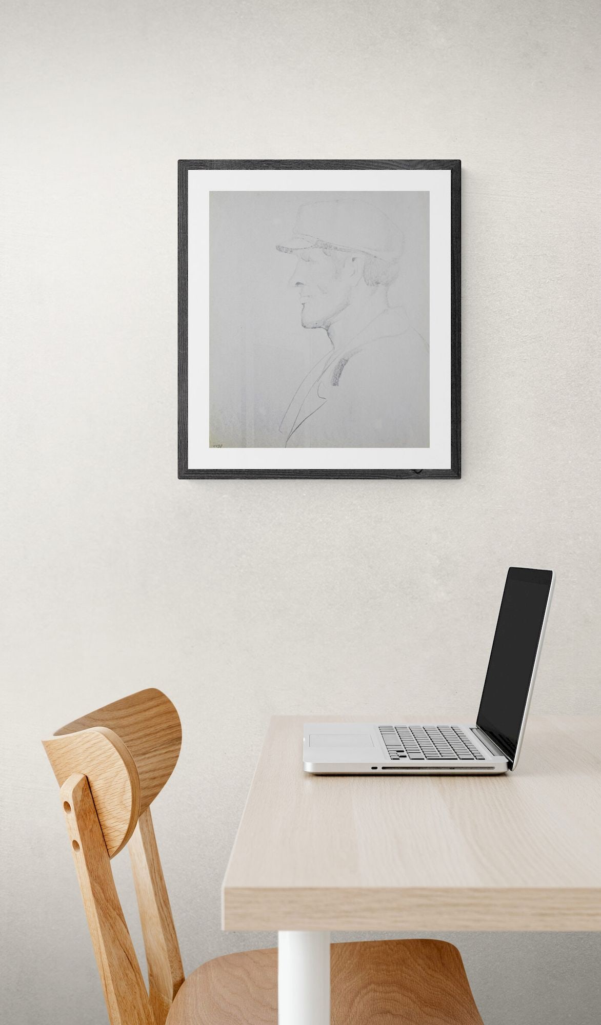 Mynka Olexandr (Ukrainian artist), "The man in the cap. Profile", pencil on paper - 2