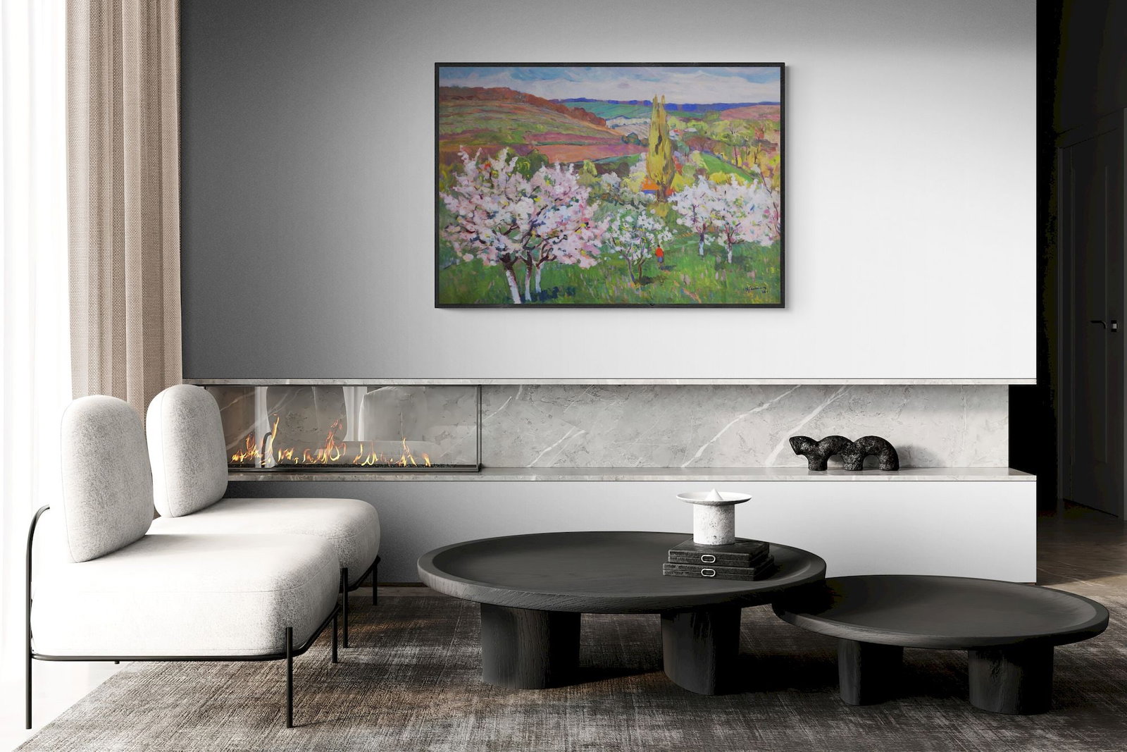 Hantman Moses (Ukrainian artist), "Blooming trees", oil on canvas - 4