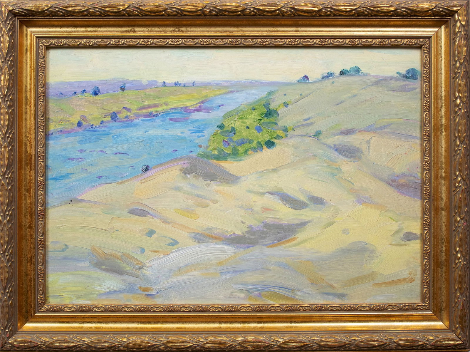 Tyukha Ivan (Ukrainian artist), "Channel", oil on cardboard: ARTIST: Tyukha Ivan Andriyovich, Ukrainian artist TITLE: "Channel" SIZE: 34 x 50 cm, (13 2/4 x 19 3/4 in.) MEDIUM: oil on cardboard YEAR OF CREATION: not dated CONDITION: The painting is in good