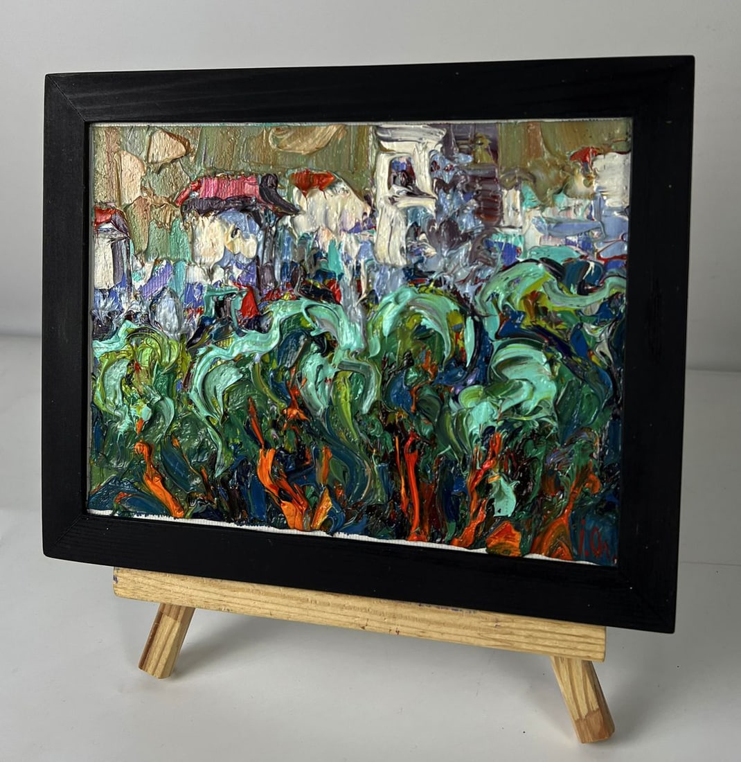Oil painting View of the city from the park Oleksiy Ivanyuk - 2