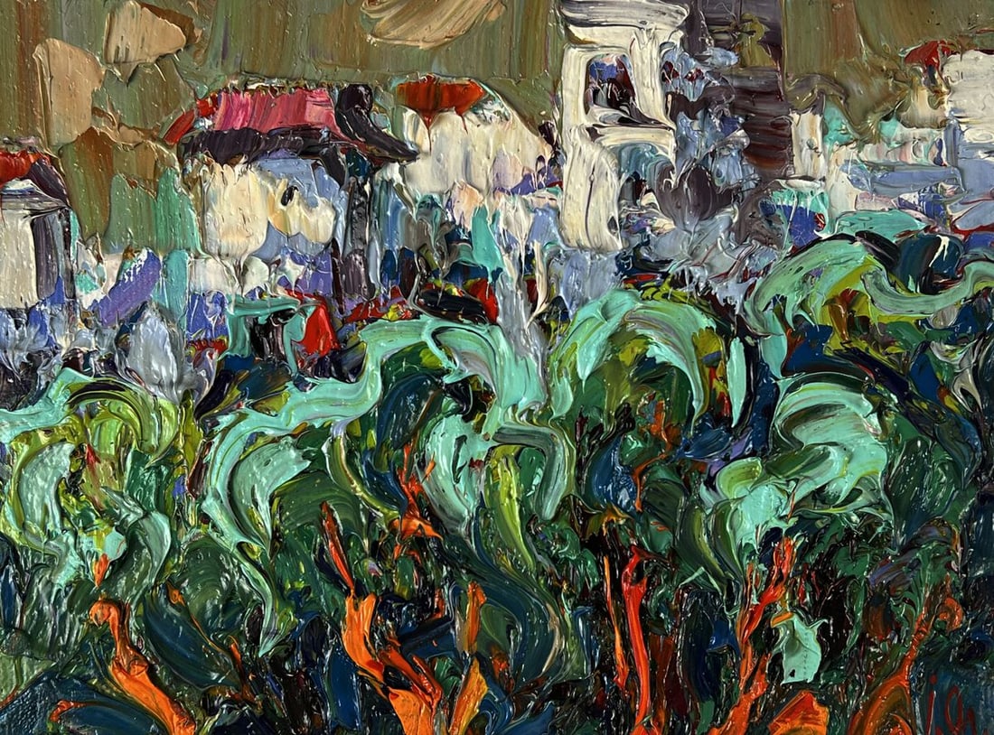 Oil painting View of the city from the park Oleksiy Ivanyuk - 3