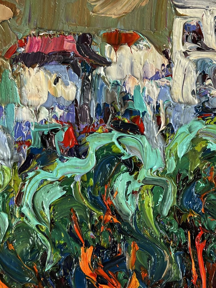 Oil painting View of the city from the park Oleksiy Ivanyuk - 4