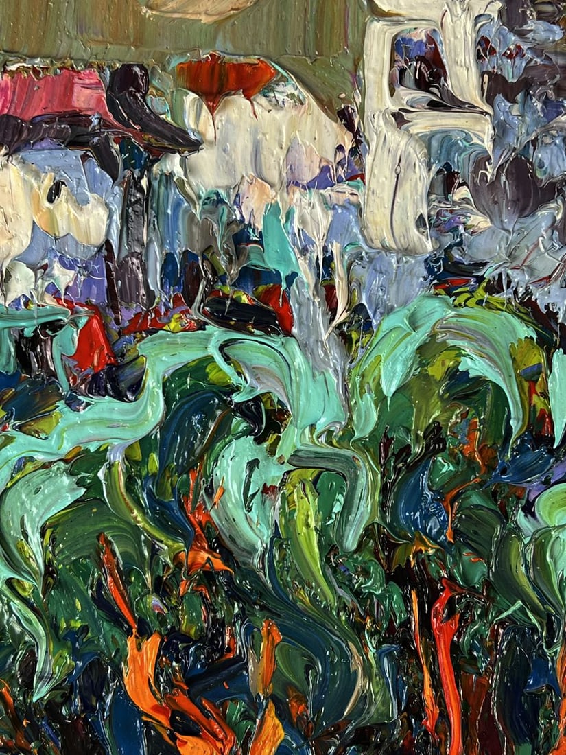 Oil painting View of the city from the park Oleksiy Ivanyuk - 5