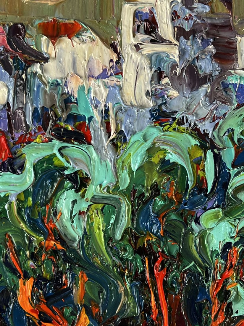 Oil painting View of the city from the park Oleksiy Ivanyuk - 7