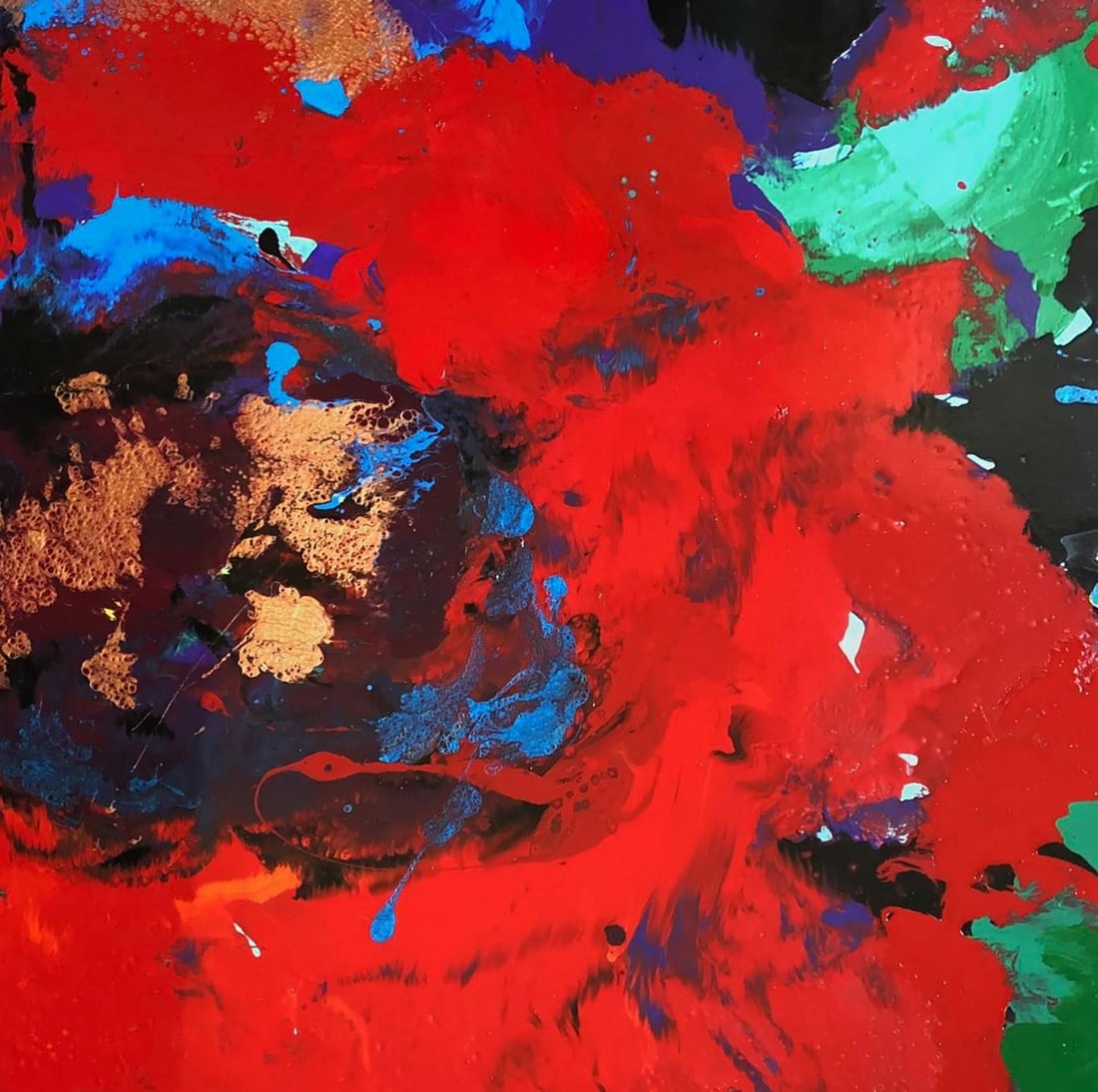 Oil painting Flash of Red Flower Natalia Korf-Ivaniuk - 3