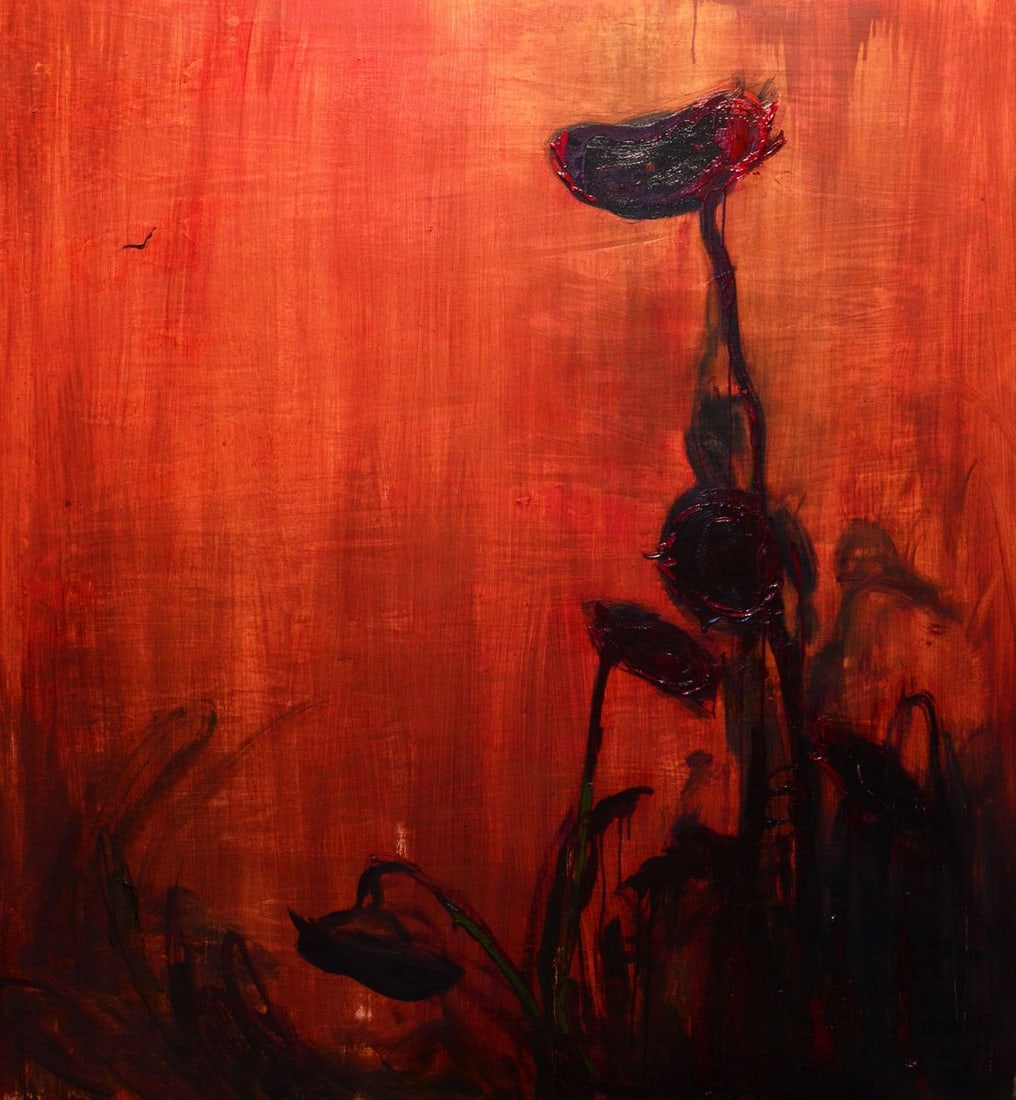Oil painting Sunflowers in the night Natalia Korf-Ivaniuk: Korf 25*** ABOUT THIS PAINTING **** TITLE: Sunflowers in the night* ARTISTS: Natalia Korf-Ivaniuk* SIZE: 140x130 cm/'55.11x51.18 inches' * MEDIUM: oil, canvas* HAND PAINTED: Original painting from our