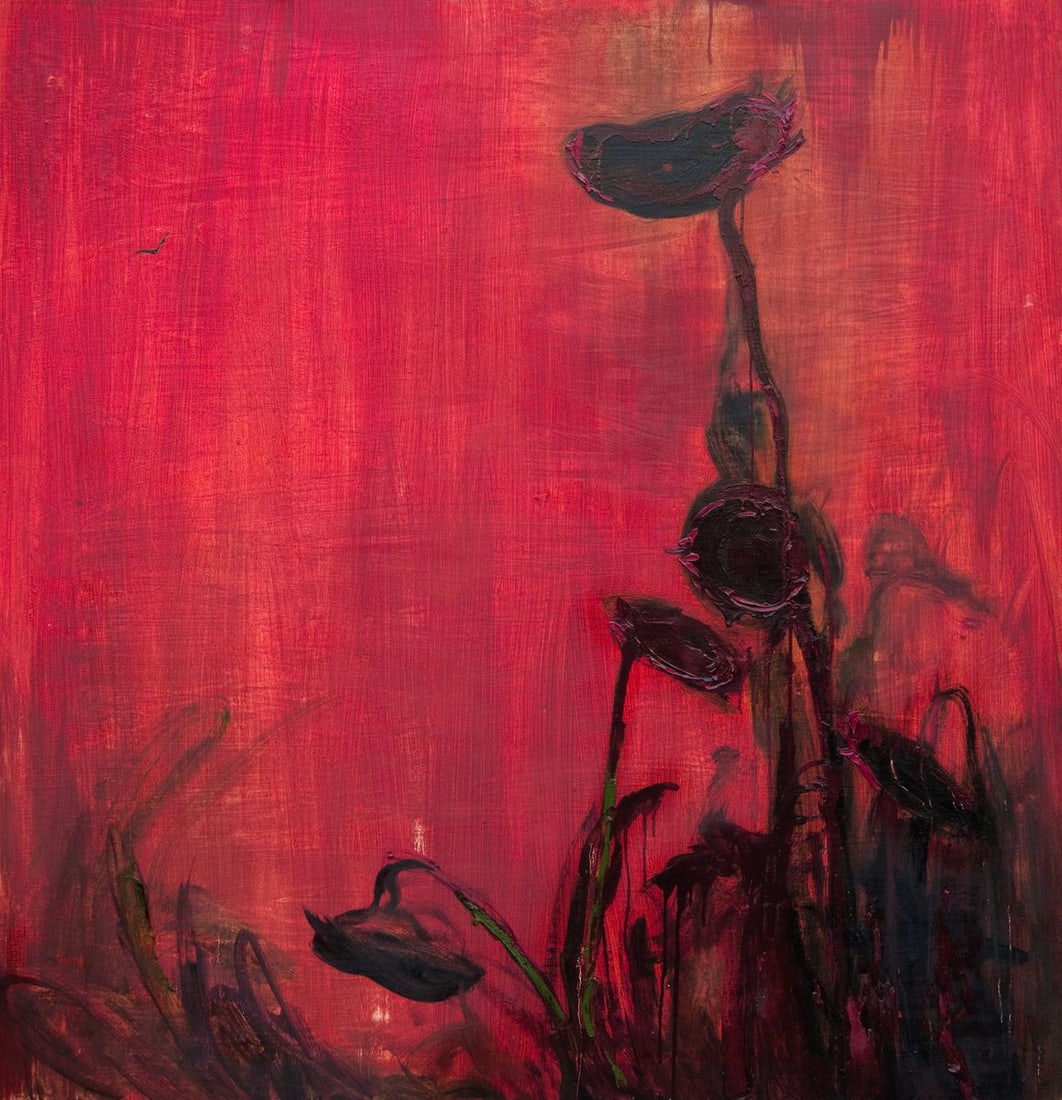 Oil painting Sunflowers in the fog Natalia Korf-Ivaniuk: Korf 26*** ABOUT THIS PAINTING **** TITLE: Sunflowers in the fog* ARTISTS: Natalia Korf-Ivaniuk* SIZE: 120x130 cm/'47.24x51.18 inches' * MEDIUM: oil, canvas* HAND PAINTED: Original painting from our c