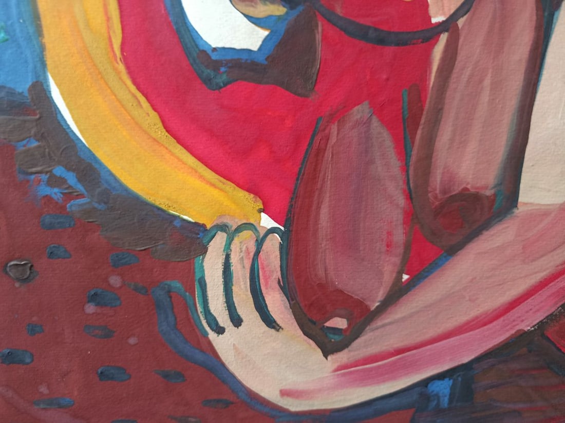 Acrylic painting A woman is relaxing on the beach Volodymyr Afanasiev - 3