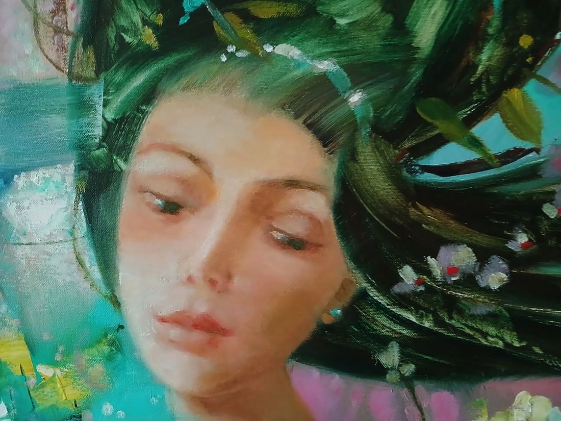 Abstract oil painting The girl is dreaming Anatoly Tarabanov - 5