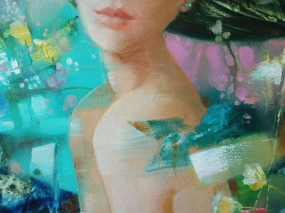 Abstract oil painting The girl is dreaming Anatoly Tarabanov - 9