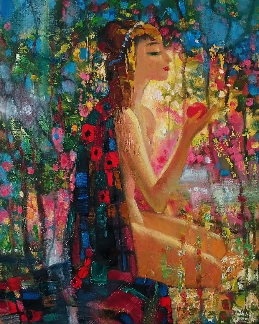 Abstract oil painting Morning woman Anatoly Tarabanov: Tar 411*** ABOUT THIS PAINTING **** TITLE: Morning woman* ARTISTS: Anatoly Tarabanov* SIZE: 50x40 cm/'19.68x15.74 inches' * MEDIUM: oil, canvas* HAND PAINTED: Original painting from our collection* CO