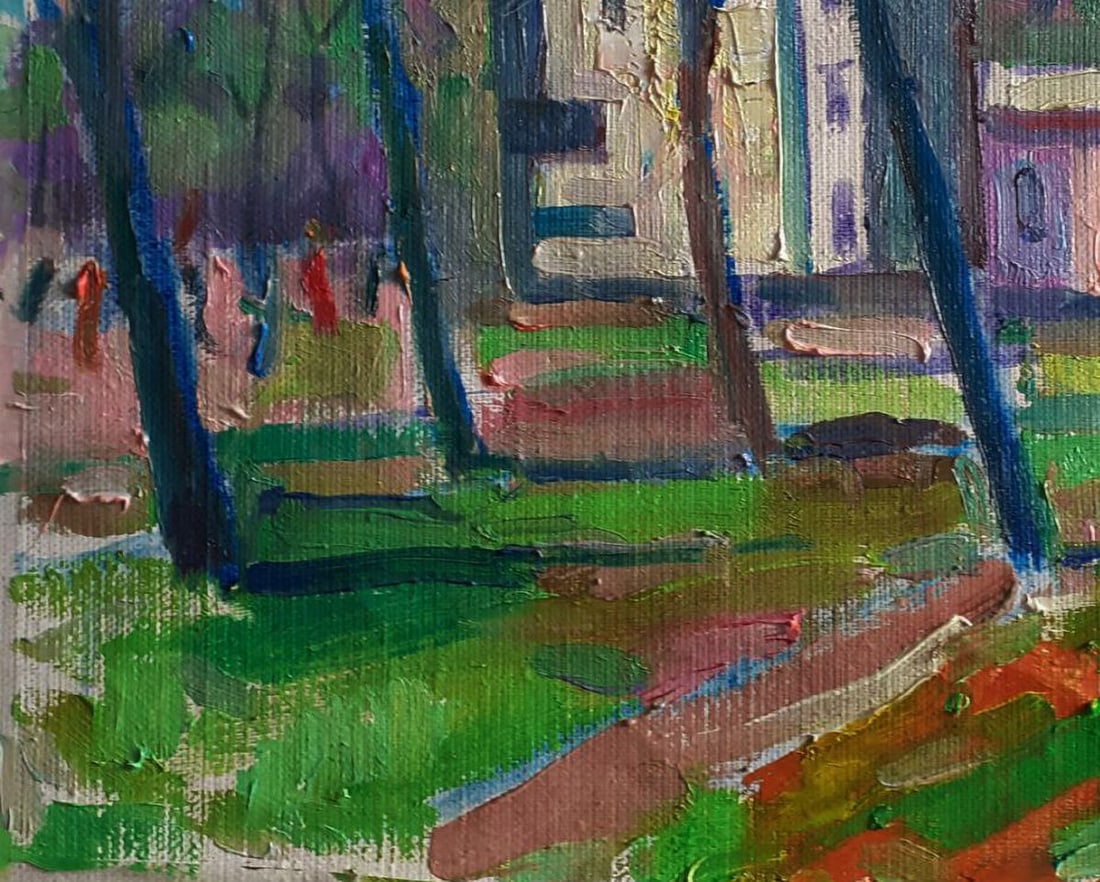 Oil painting Spring in the park Pavel Dobrev - 6