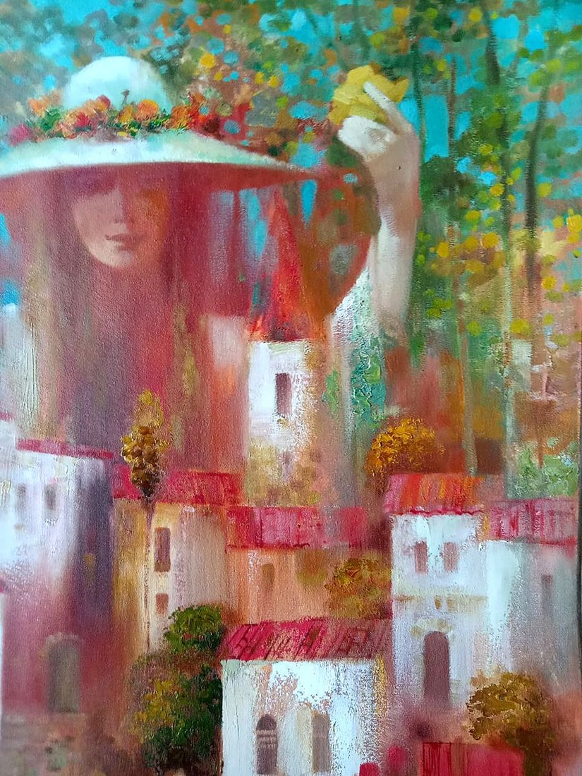 Abstract oil painting Autumn city Anatoly Borisovich Tarabanov - 4