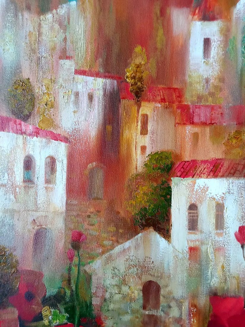 Abstract oil painting Autumn city Anatoly Borisovich Tarabanov - 6
