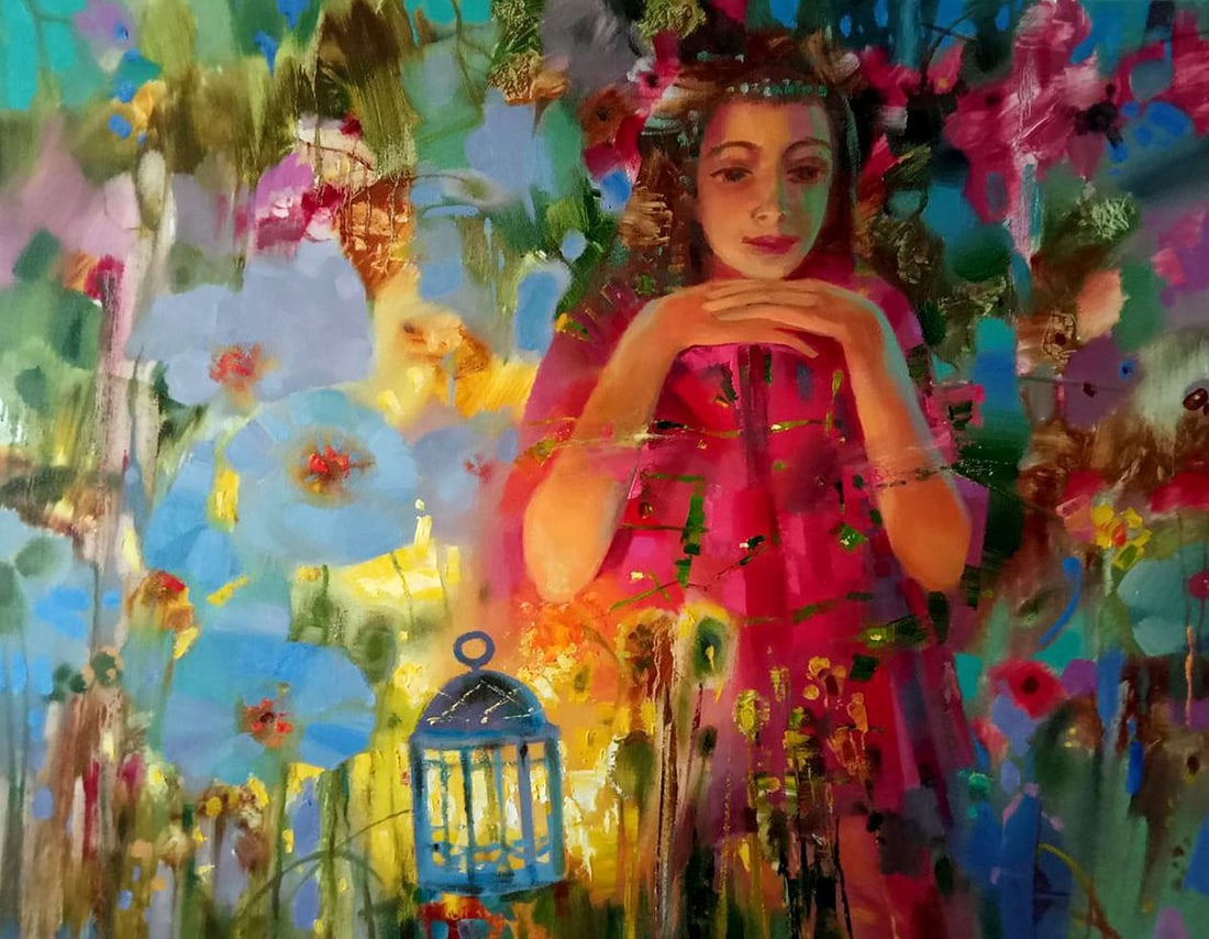 Abstract oil painting Magic lantern Anatoly Borisovich Tarabanov: Tar 332The Magic Lantern is a captivating oil painting that effortlessly weaves together elements of abstraction and realism, inviting viewers into a world where imagination and reality blend