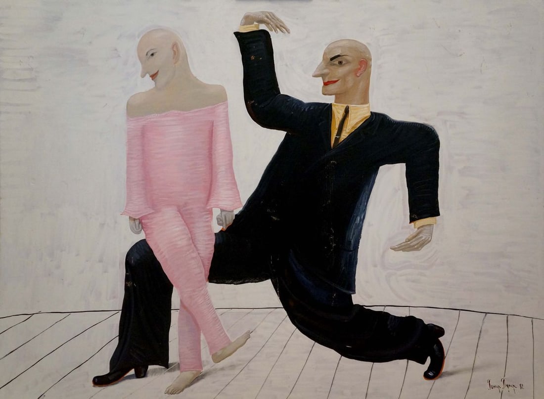 Abstract oil painting Dance Gipper Puper: Verne 282 *** ABOUT THIS PAINTING *** * TITLE: Dance * ARTISTS: Kuznetsov Victor Alexandrovich (Gipper Puper) * SIZE: 120x160 cm/'47.24x62.99 inches' * MEDIUM: oil, canvas * HAND PAINTED: Original
