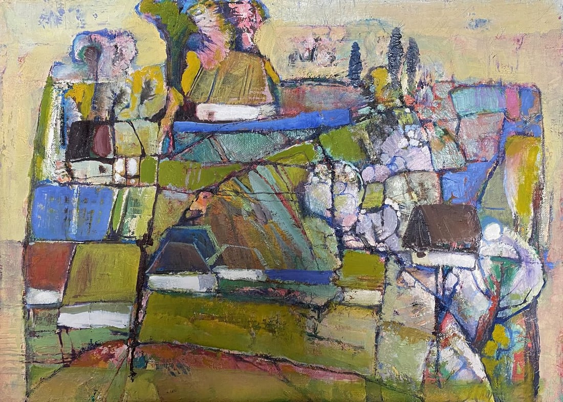 Abstract oil painting April Skorupsky Isaac Abramovich: Verne 339*** ABOUT THIS PAINTING **** TITLE: April* ARTISTS: Skorupsky Isaac Abramovich* SIZE: 55x75 cm/'21.65x29.52 inches' * MEDIUM: oil, canvas* HAND PAINTED: Original painting from our collection*