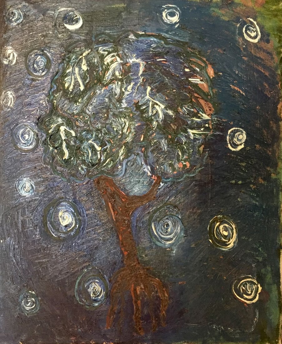 Oil painting Tree original picture painter landscape: GS 160 *** ABOUT THIS PAINTING *** * TITLE: Tree * SIZE: 60x50cm/'23.62x19.68 inches' * MEDIUM: oil, canvas * HAND PAINTED: Original painting from our collection * CONDITION: we tried to convey the