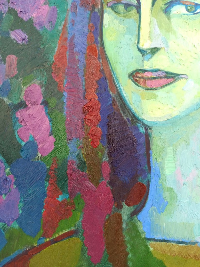 Abstract oil painting Portrait of a girl Peter Tovpev - 7