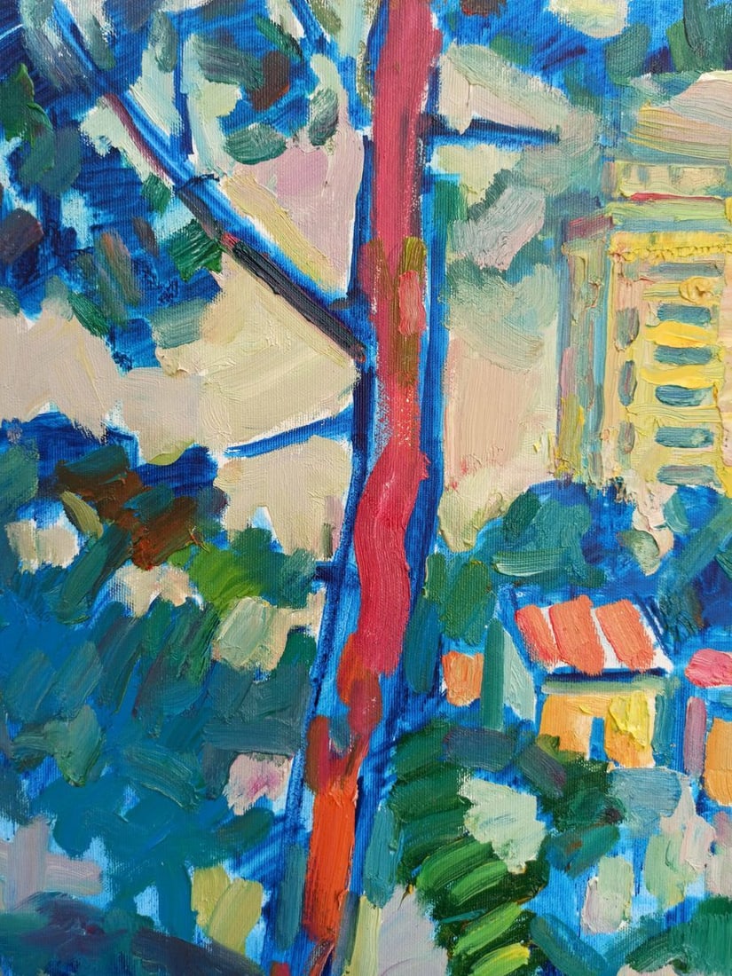 Abstract oil painting City view Peter Tovpev - 2