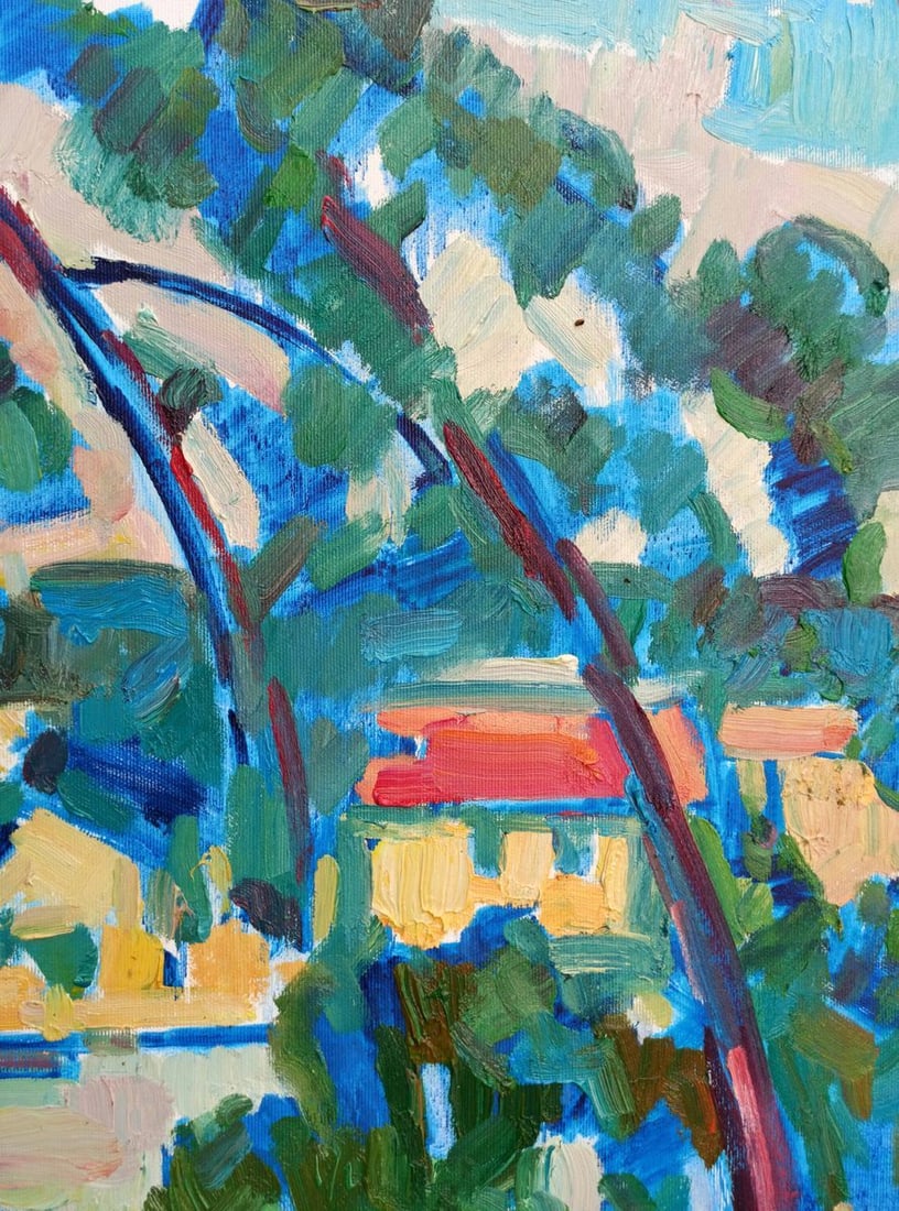 Abstract oil painting City view Peter Tovpev - 4