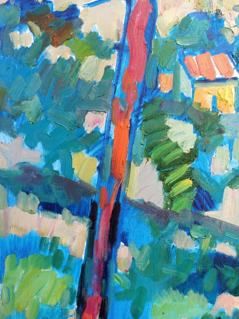 Abstract oil painting City view Peter Tovpev - 5