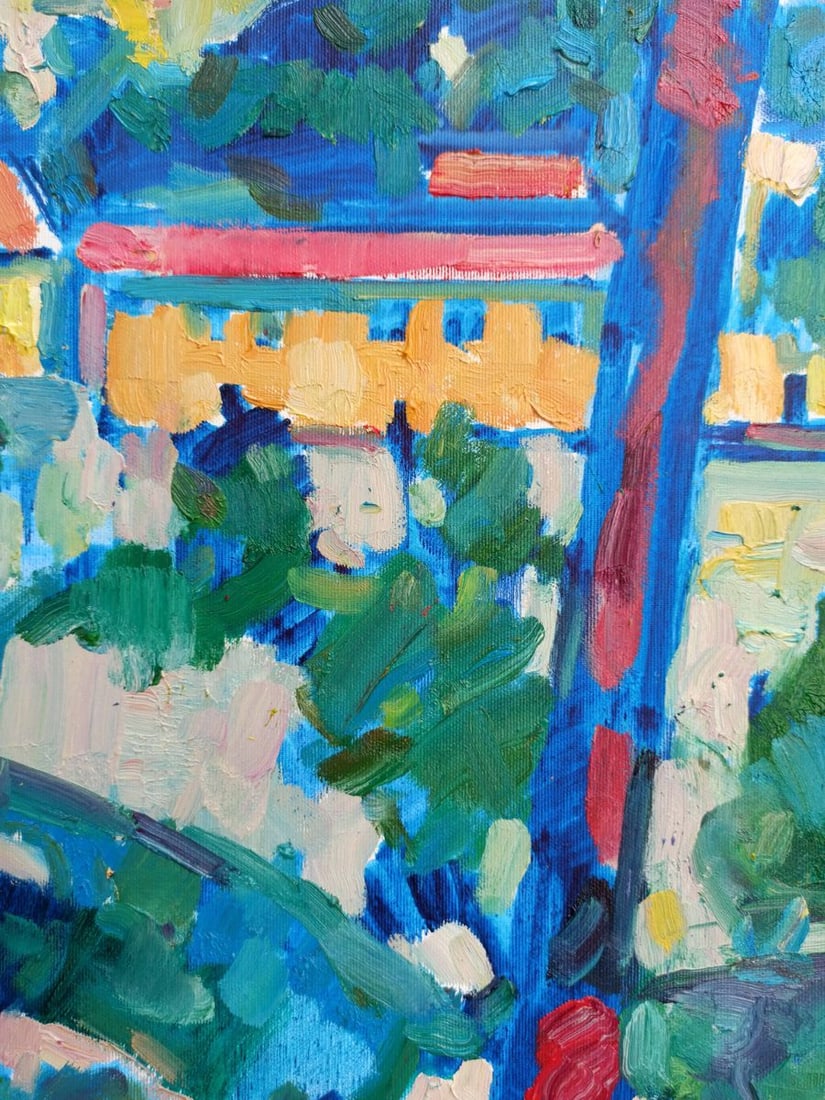 Abstract oil painting City view Peter Tovpev - 6