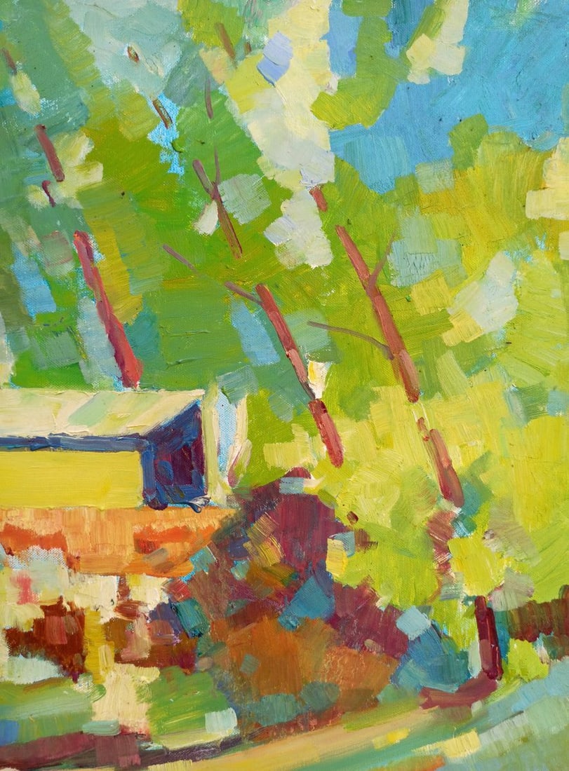Abstract oil painting House in the forest Peter Tovpev - 4