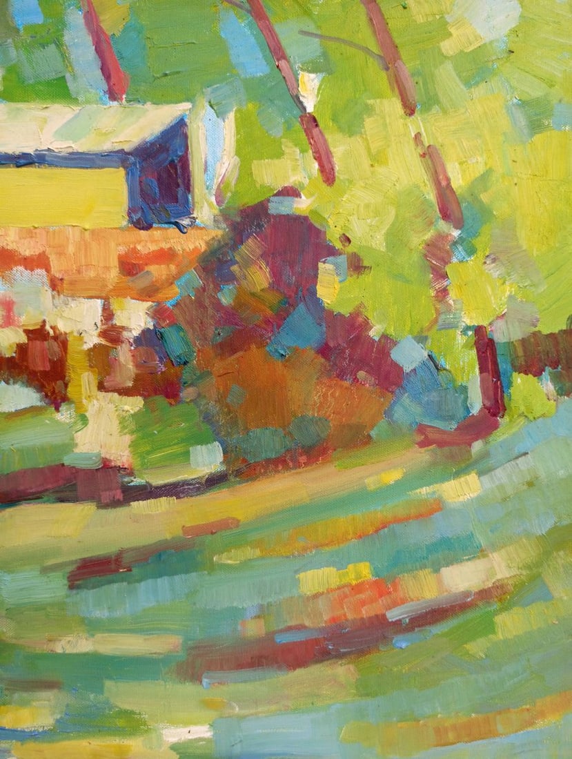 Abstract oil painting House in the forest Peter Tovpev - 7