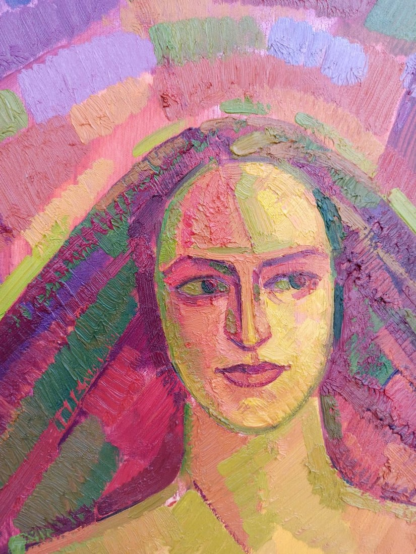Abstract oil painting Portrait of a girl Peter Tovpev - 3