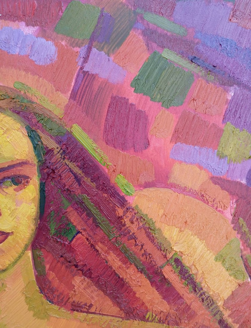Abstract oil painting Portrait of a girl Peter Tovpev - 4