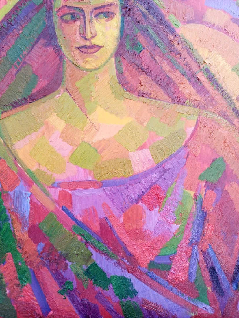 Abstract oil painting Portrait of a girl Peter Tovpev - 7