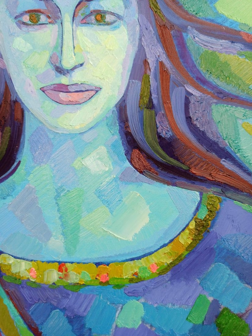 Abstract oil painting Portrait of a girl Peter Tovpev - 6