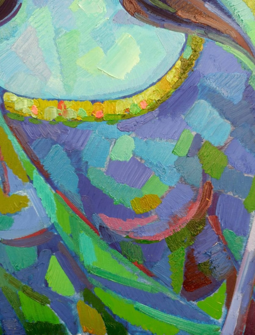 Abstract oil painting Portrait of a girl Peter Tovpev - 9