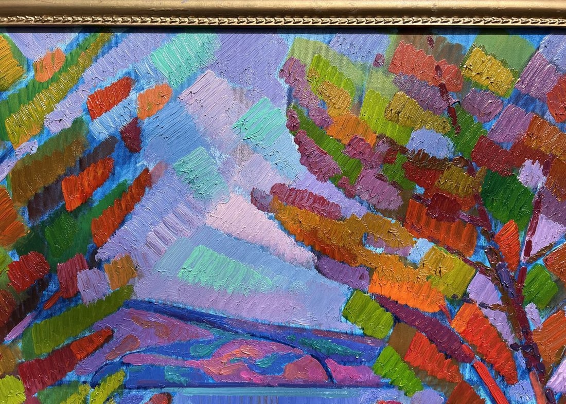 Abstract oil painting Autumn on the Dnieper Peter Tovpev - 3