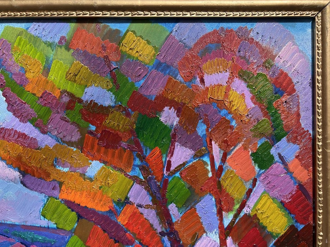 Abstract oil painting Autumn on the Dnieper Peter Tovpev - 4