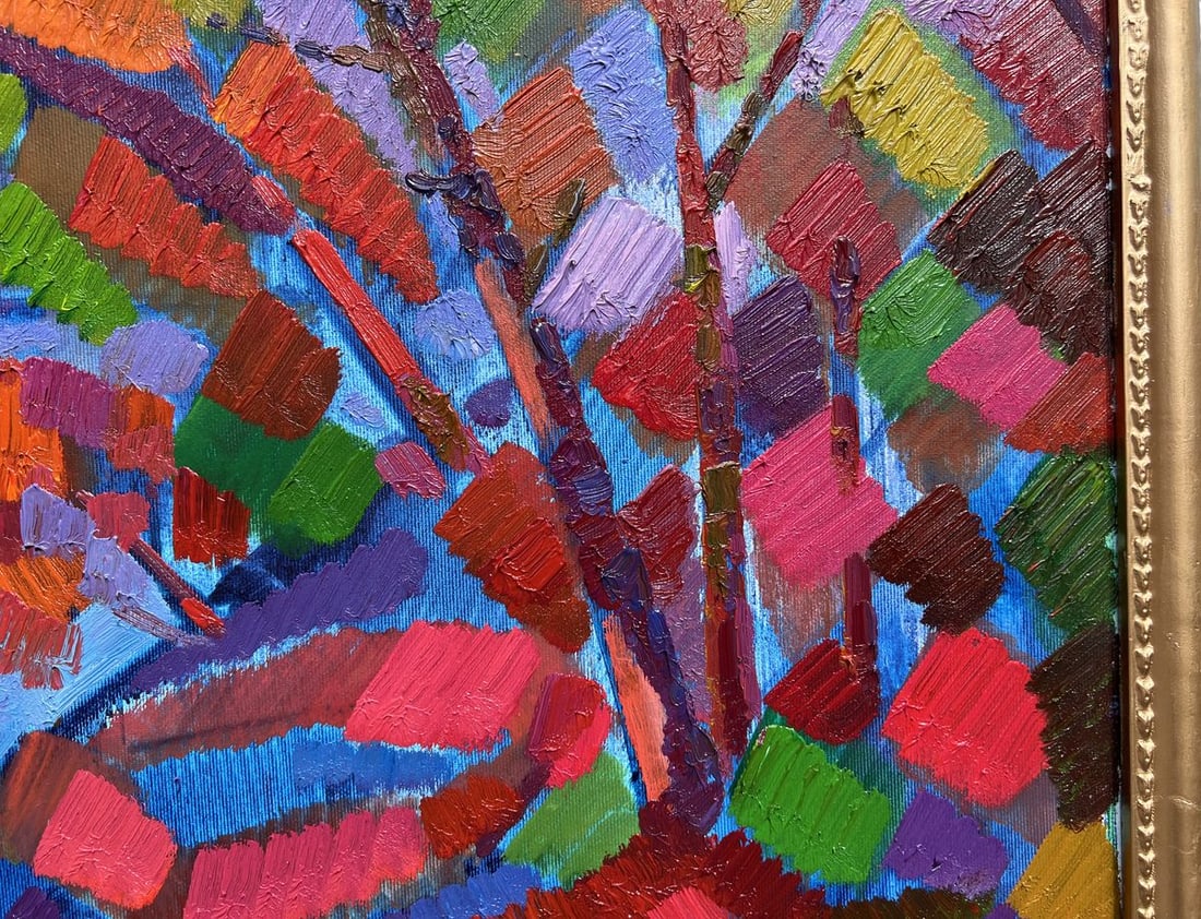 Abstract oil painting Autumn on the Dnieper Peter Tovpev - 6