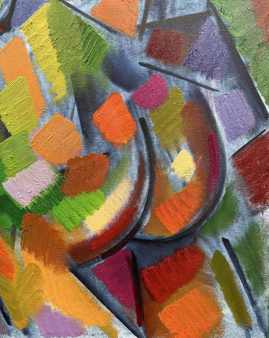 Abstract oil painting two girls Peter Tovpev - 10