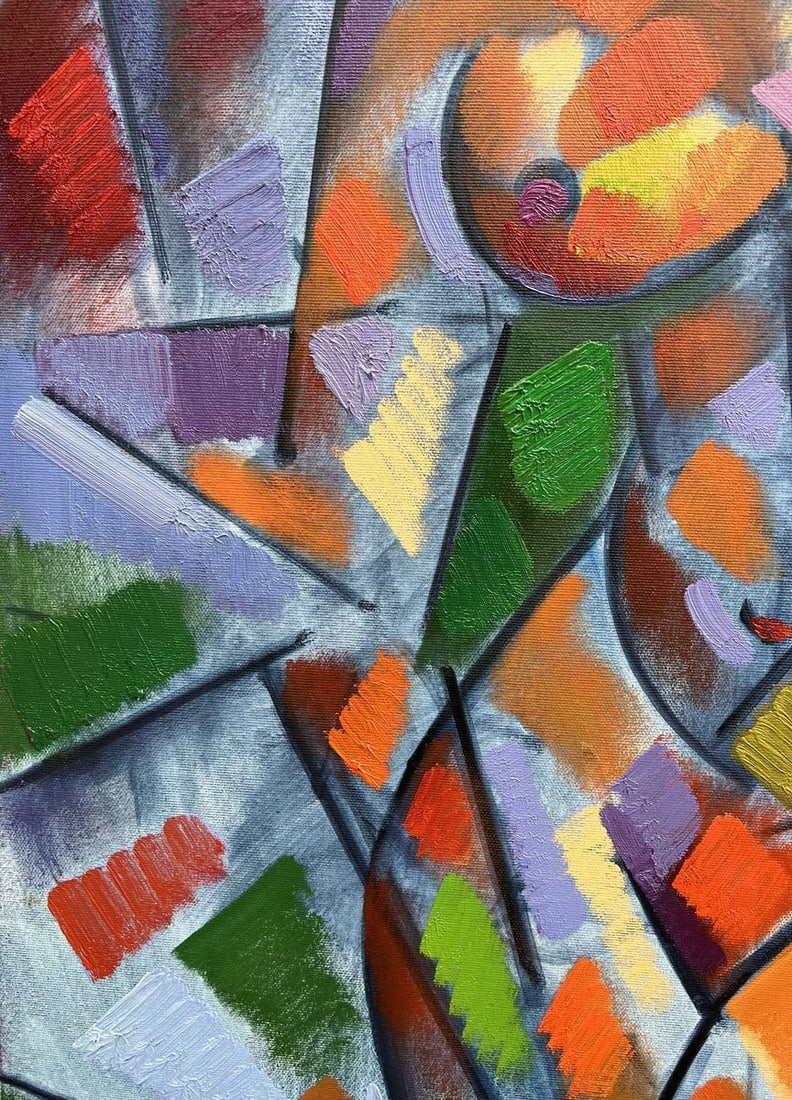 Abstract oil painting two girls Peter Tovpev - 5