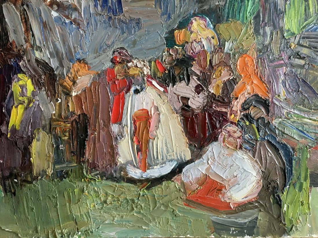 Oil painting People on a picnic - 6