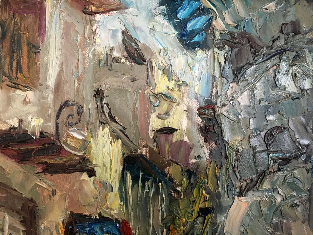 Abstract oil painting Rainy day - 2