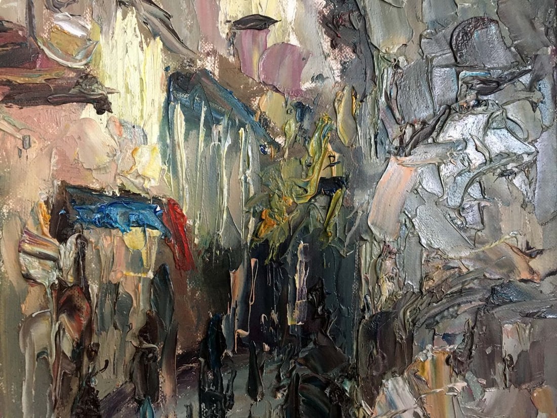 Abstract oil painting Rainy day - 3