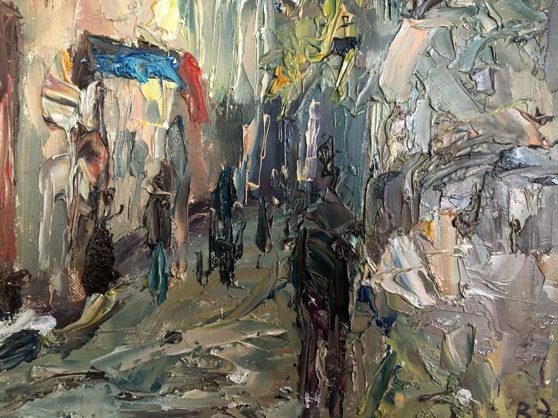 Abstract oil painting Rainy day - 4