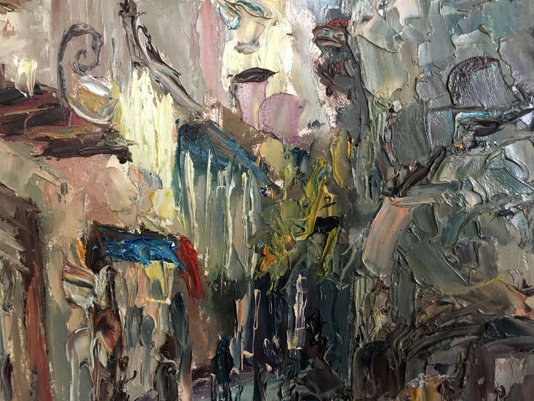 Abstract oil painting Rainy day - 5