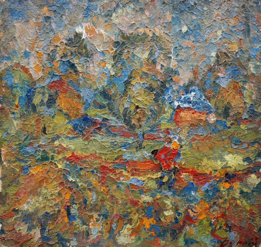 Abstract oil painting Like in fog Dupliy Sergey Alexandrovich: Verns 235 *** ABOUT THIS PAINTING *** * TITLE: Like in fog * ARTISTS: Dupliy Sergey Alexandrovich * SIZE: 50x54 cm/'19.68x21.25 inches' * MEDIUM: oil, cardboard * HAND PAINTED: Original painting from 