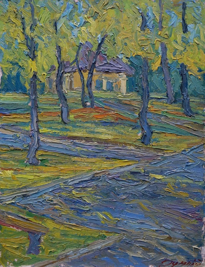 Abstract oil painting Estate Dupliy Sergey Alexandrovich: Verns 257 *** ABOUT THIS PAINTING *** * TITLE: Estate * ARTISTS: Dupliy Sergey Alexandrovich * SIZE: 50x40 cm/'19.68x15.74 inches' * MEDIUM: oil, cardboard * HAND PAINTED: Original painting from our c