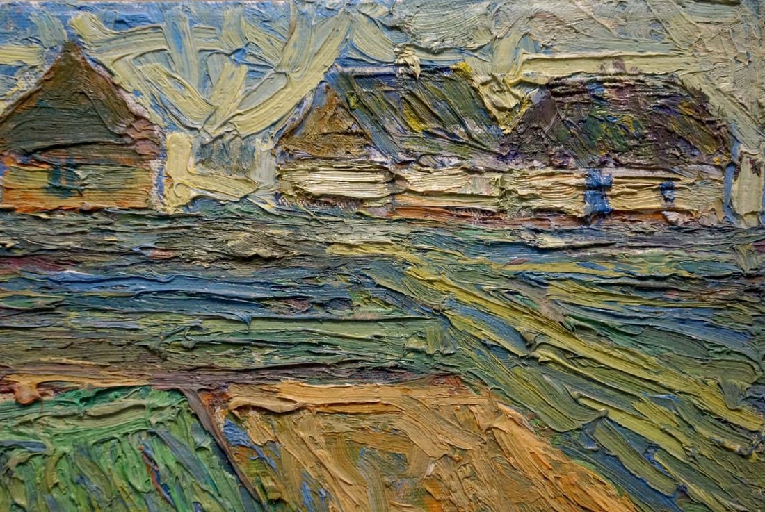 Abstract oil painting Village landscape Dupliy Sergey Alexandrovich - 4