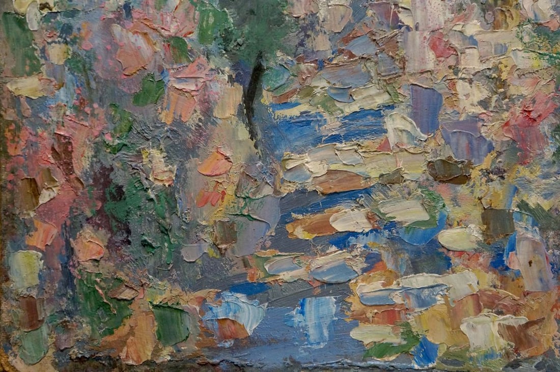Abstract oil painting Streets in the village Karelin Vyacheslav - 2
